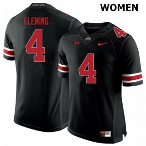 Women's Ohio State Buckeyes #4 Julian Fleming Blackout Nike NCAA College Football Jersey Lightweight ELT5244ZA